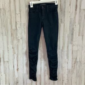 Joe’s Jeans Ruched Ankle Skinny Coated Jet Black